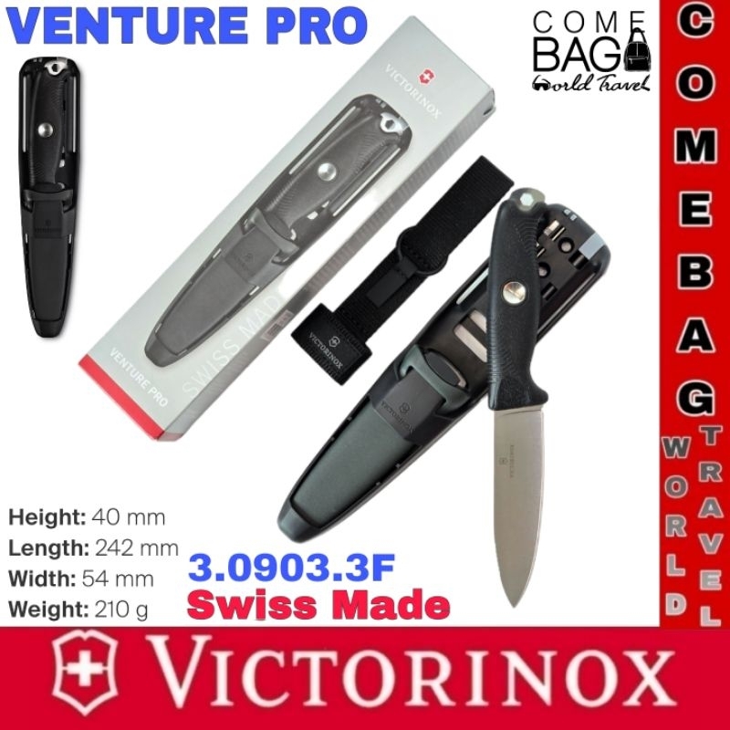 มีดพกVictorinox Venture Pro Full tang outdoor knife ของแท้ Swiss Made ด้ามจับกันลื่นพร้อมตัวเจาะแบบโ