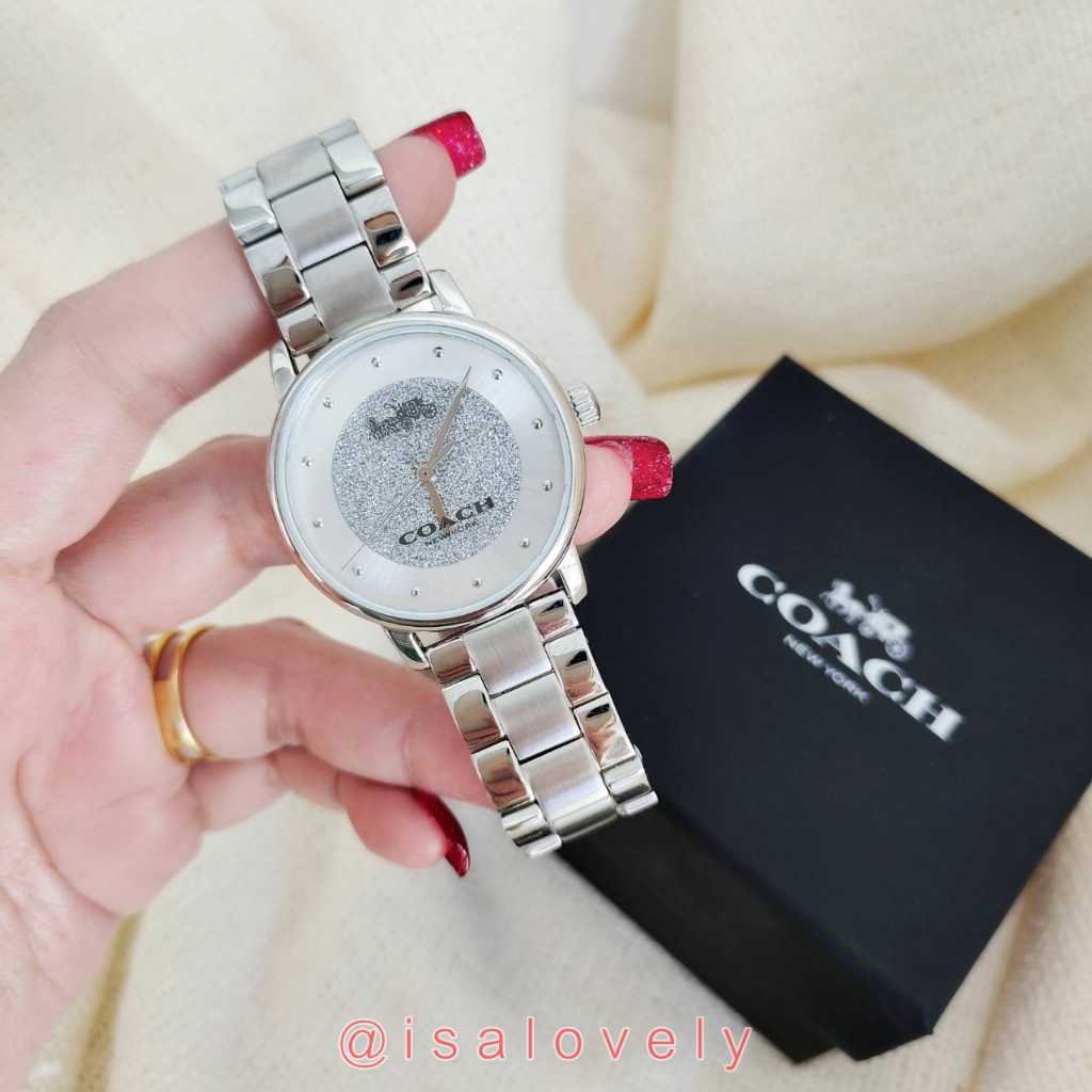 📌Isa Lovely Shop📌  Coach Women's Classic Silver-Tone Stainless Steel Watch 14503493