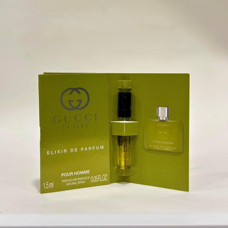 Vial Gucci Elixir de parfum pour homme Parfum 1.5 ml ตัวใหม่ล่าสุด น้ำหอมชนิดพกพา ไวออลแท้