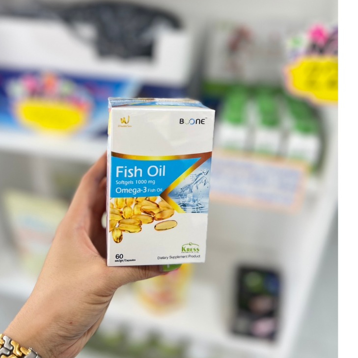 Booneน้ำมันปลา fish oil omaega-3 1000 mg.บำรุงสมองและ เพิ่มความจำขนาด 60 แคปซูล