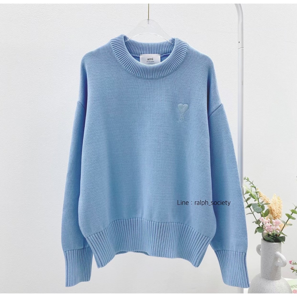 AMI paris knit Sweater (Blue)