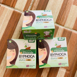 ยาสีฟันบายโภคา 3 ชิ้น แบบกล่องสีเขียว ฟลูออไรต์ Byphoca ของแท้มีรหัส