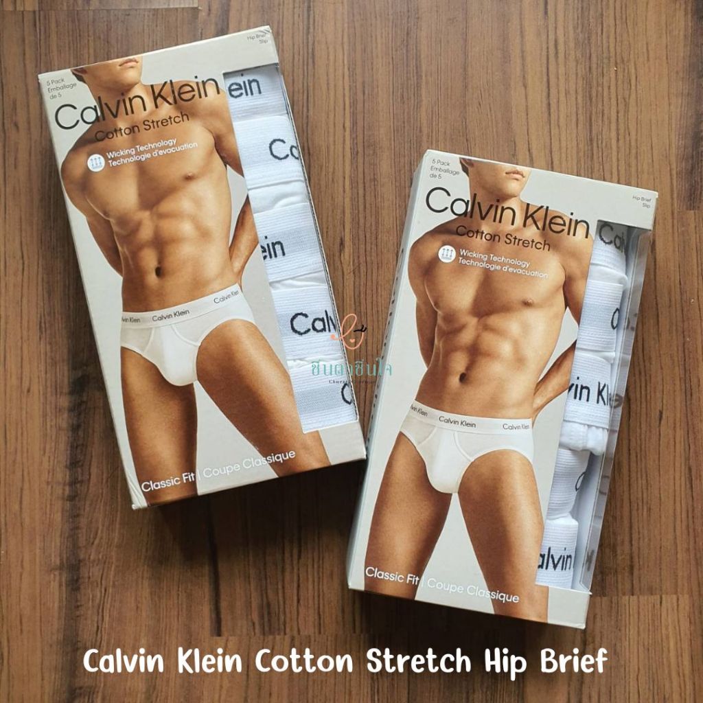 🇺🇸 พร้อมส่ง 🇺🇸 CK Calvin Klein Cotton Stretch Hip Br9ief (5 ตัว) กางเกงในผู้ชายรุ่นยอดฮิต ของแท้ 100%