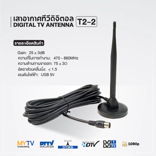 ABL รุ่น DVB-T2-1 เสารับสัญญาณทีวี ดิจิตอล คุณภาพสูง ใช้ได้ทั้งในอาคารและบ้าน **ใช้ได้เฉพาะเขตกรุงเทพ**