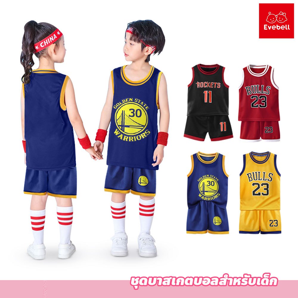 ชุดใส่เล่นสำหรับเด็ก เสื้อบาสเก็ตบอลเด็ก เสื้อผ้าเด็ก ชุดบาสเกตบอล ใส่สบาย เนื้อผ้าดี