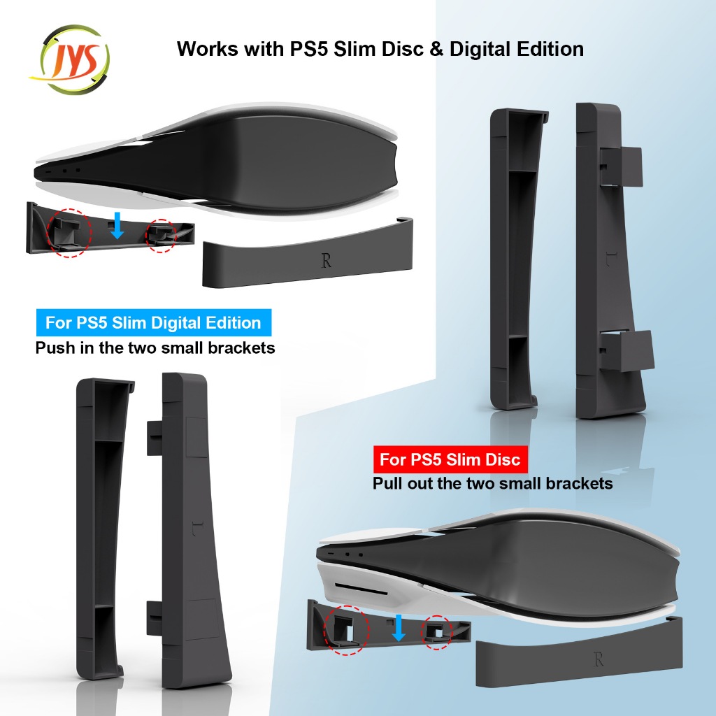 PS5 Slim ออปติคอลไดรฟ์รุ่นดิจิตอลชั้นวางแนวนอนเรียบง่าย PS5 Slim ขาตั้ง JYS-P5189