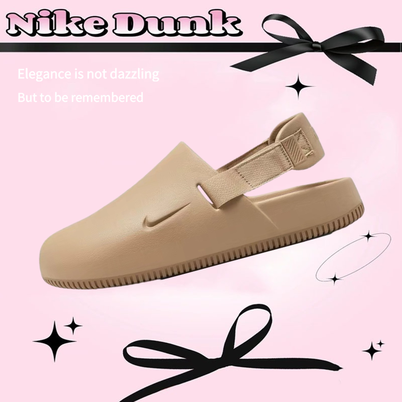 Nike Calm Mule รองเท้าแตะสวมนิ้วเท้าที่สะดวกสบายและอเนกประสงค์ Ephedra สำหรับผู้ชายและผู้หญิง