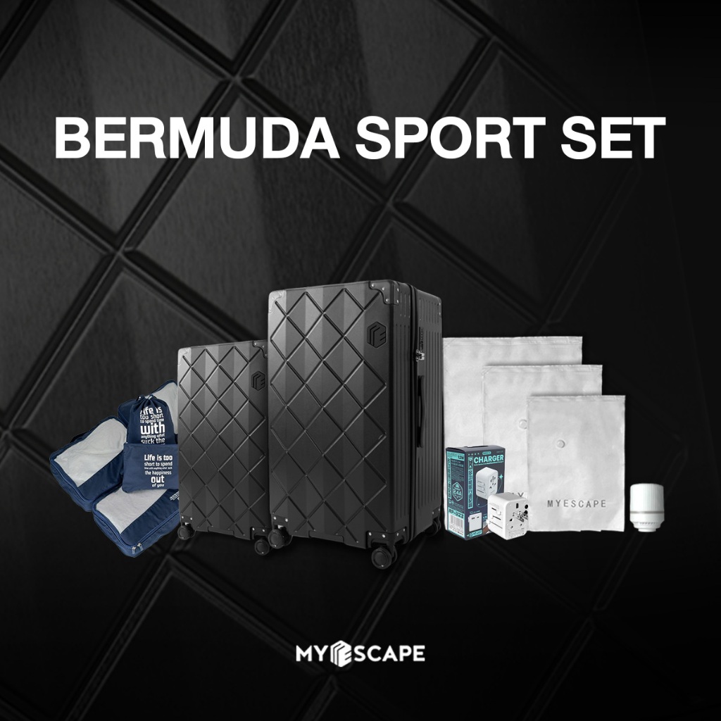 กระเป๋าเดินทางล้อลาก โครงซิป Bermuda Sport Set (ฺ22"+26"+ 30"+ปลั๊ก+Baggage+ถุงสุญญากาศ)