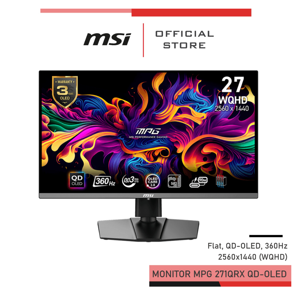 [Pre-Order] MSI MPG 271QRX QD-OLED จอคอมพิวเตอร์ จอมอนิเตอร์ Monitor 26.5”
