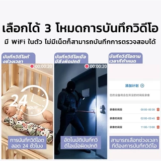 กล้องหลอดไฟ 5MP 2เลนส์ Dual lens ดูกล้อง2จอในเวลาเดียวกัน เชื่อมไวไฟ2.4G ภาพสีสดใส พูดสนทนาได้ app V380 Pro