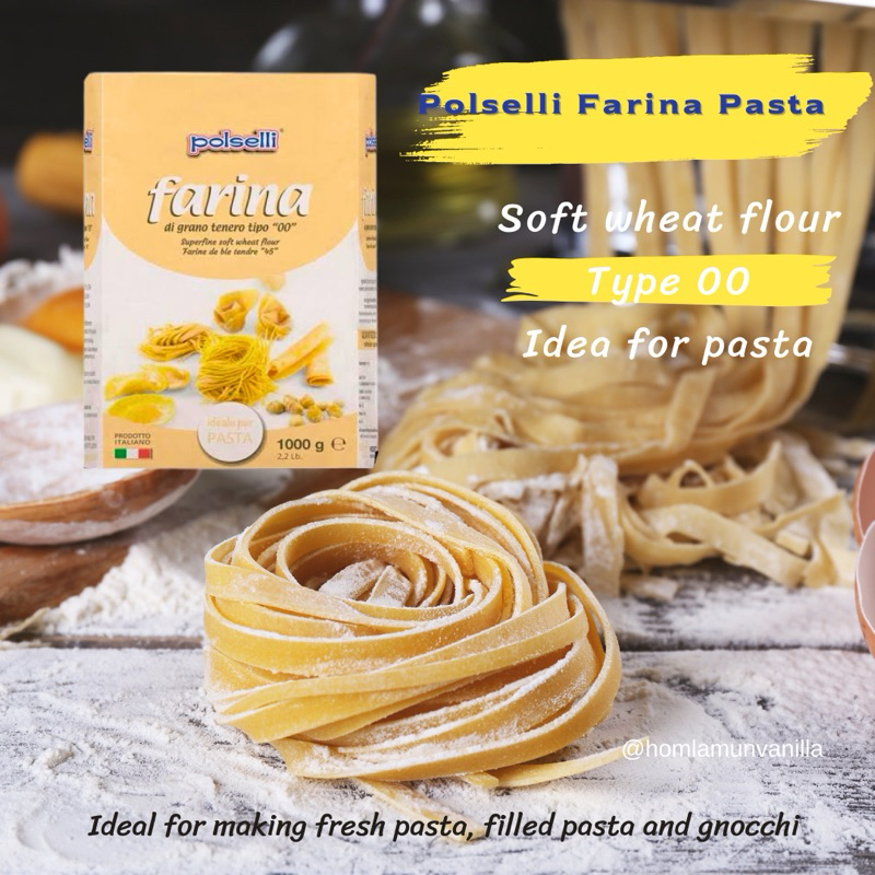 Polselli Pasta flour soft wheat flour type 00 แป้งพาสต้า จากอิตาลี 1 kg