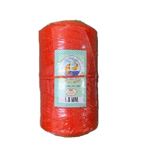 เชือกไนล่อนตราปลาคู่สีแดง ขนาด 1.8 มิลลิเมตร ยาว 700 เมตร#อุปกรณ์ทำไม้กวาด#เชือกถักไม้กวาด