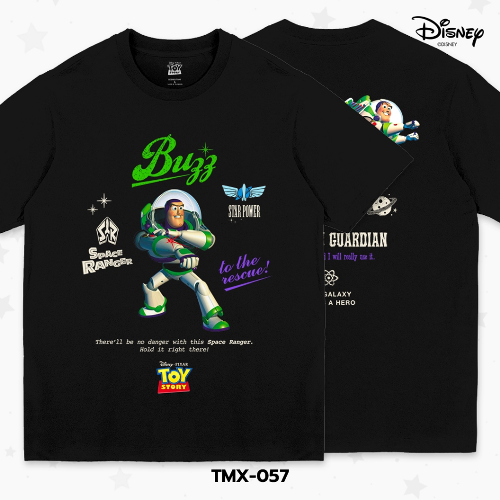 เสื้อยืด สตรีทแฟชั่น Toy Story - Buzz Lightyear ลิขสิทธิ์แท้100% Disney's คอกลม แขนสั้น (TMX-057)