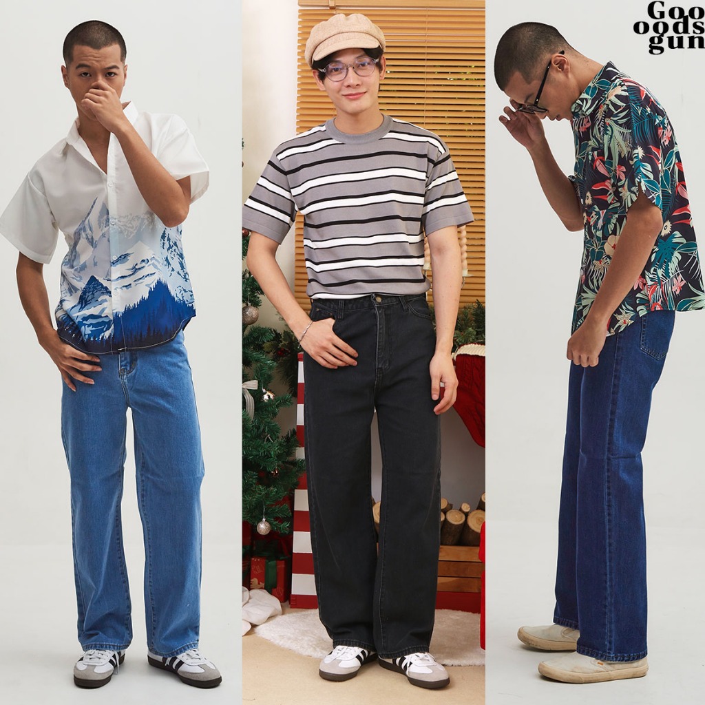 LUFFY JEANS I กางเกงยีนส์ขายาวกระบอกตรงทรงสวย (S-5XL) ยีนส์ขายาวผู้ชาย