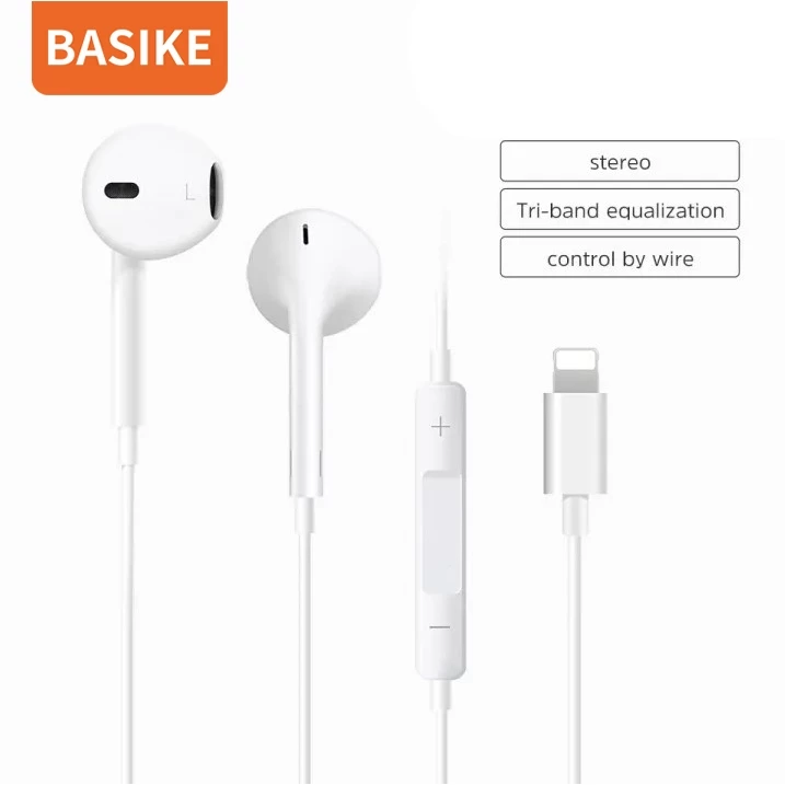 BASIKE หูฟัง หูฟังอินเอียร 3.5mm แบบมีสาย For Samsung Oppo HUAWEI หูฟังใช้สาย ของแท้100% earphone