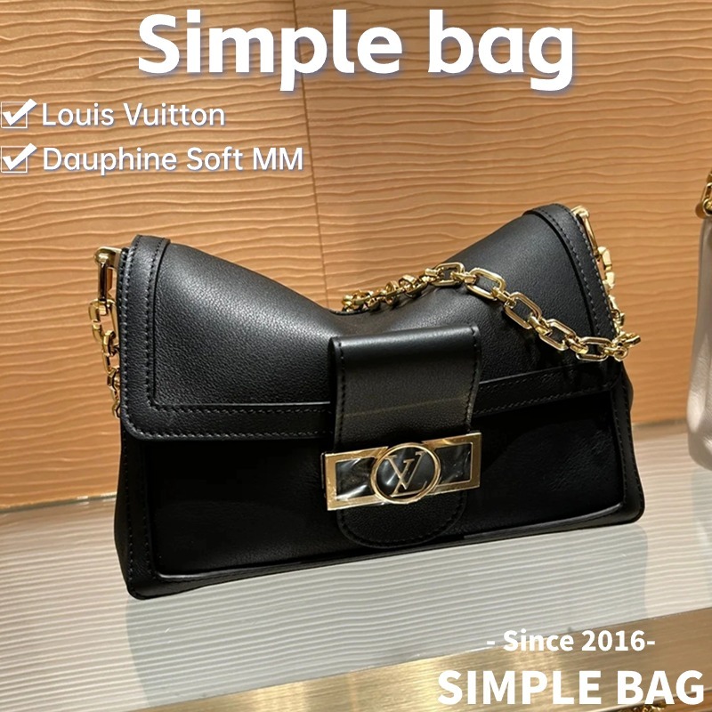 🍑หลุยส์วิตตอง Louis Vuitton Dauphine Soft MM bag LV กระเป๋า