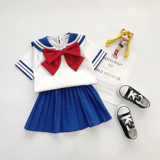 🔥ส่งไว จาก กทม🔥ชุดเซล่ามูนเด็ก ชุดนักเรียนญี่ปุ่น สำหรับเด็ก กระโปรงพลีท Sailor Moon คอสเพลย์ ชุดแฟนซี
