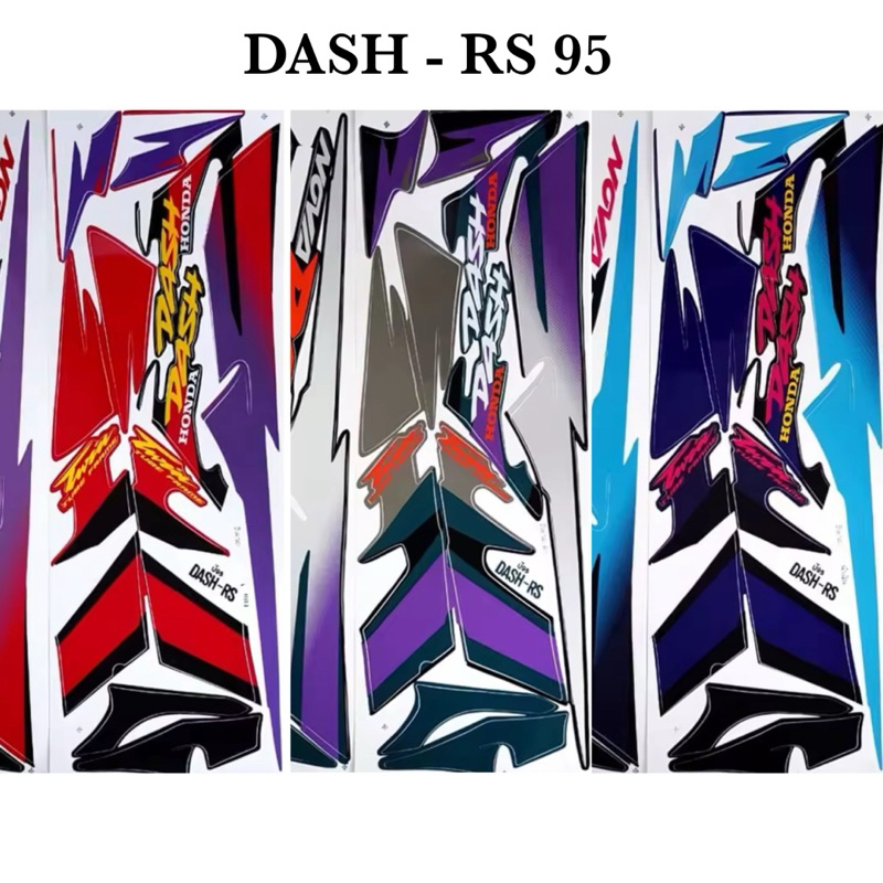 สติ๊กเกอร์Dash RS ปี 95 ( สีสด สีเงา เคลือบเงาแท้ ) สติกเกอร์แดช RS ปี 95 Dash125 สติ๊กเกอร์ Nova Dash RS 1995