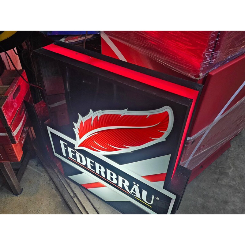 ป้ายไฟ Federbrau ขนาดใหญ่ (มือ2) ไฟติดครบ สถาพดี สวย มีขา