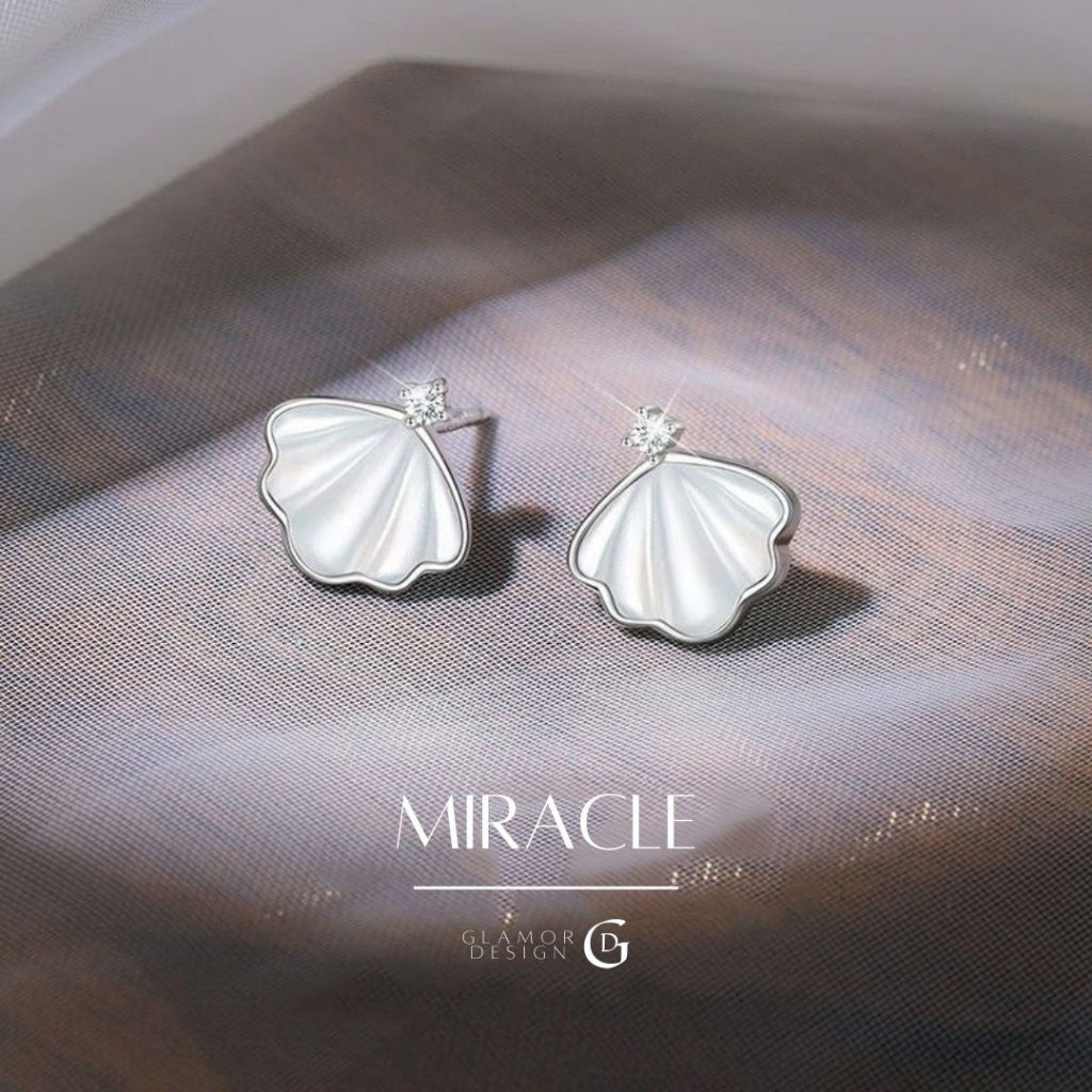 GLAMOR✨ ต่างหูมินิมอล Miracle ต่างหูS925 ต่างหูแฟชั่น ลายเปลือกหอยสุดน่ารัก ต่างหูแฟชั่น