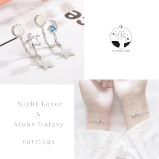 MNL💗Night lover & Alone Galaxy สร้อยคอจี้ พระจันทร์ดาว สำหรับคู่รัก ความหมายดี เครื่องประดับแฟชั่นเงินแท้ สไตล์มินิมอล