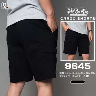 GOODWIN - 9645 CARGO SHORTS กางเกงขาสั้น ผู้ชาย เอวยืด คาร์โก้ ผ้าคอตต้อน สีพื้น