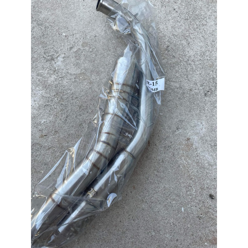 คอท่อสแตนเลส+คอบอมr15ตัวเก่า2014-2016 (มือสอง)