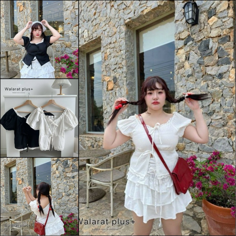 (SHOPEE VIDEO มีส่วนลด)จัดโปรเปิดร้านใหม่ถูกที่สุด เสื้อแขนตุ๊กตาติดลูกไม้ น่ารักจังเลยอะ น้องแบบว่ามาใน2สี ใส่ไปคาเฟ่