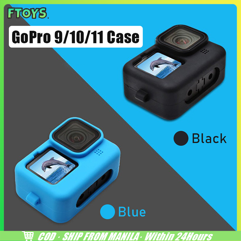 เคสซิลิโคน Gopro 9/10/11 สีดำ สีฟ้า ฝาครอบเลนส์ กันกระแทก เคส gopro hero จัดส่งภัยใน24ชั่วโมง