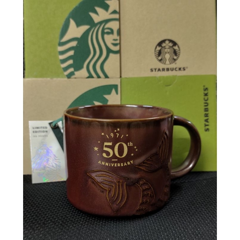 Starbucks Mug 50th Anniversary Siren Brown Tail 12 oz