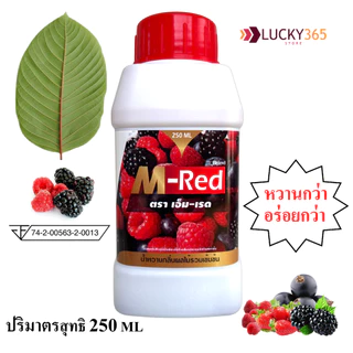 (ส่งถูก+ถูกสุด) แพ็ค 1 ขวด 250 ML !! M- Red (เอ็ม-เรด) น้ำหวานกลิ่นผลไม้รวมเข้มข้น 250 ML แถมฟรี ปากกา1 ด้าม..