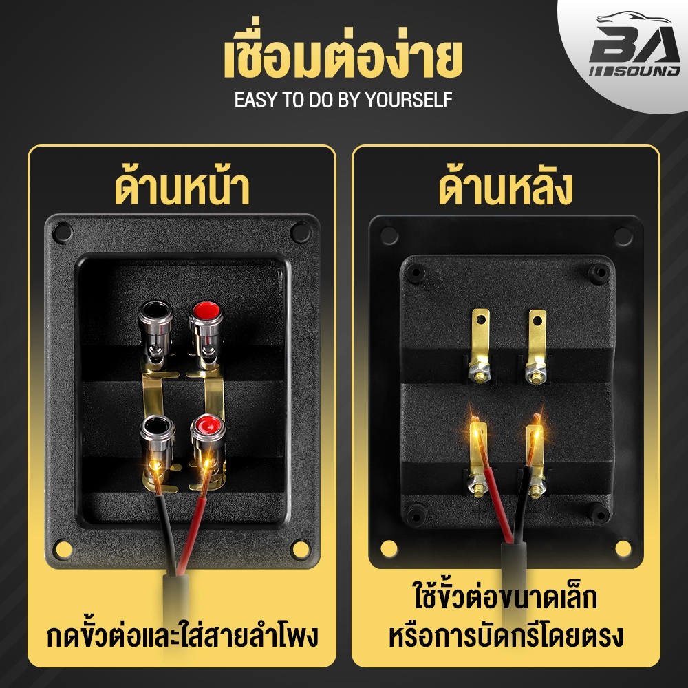 BA SOUND แท็บลำโพง 2ทาง สามารถต่อเสียงซ้ายขวาได้ หรือ แยกเสียงได้ 1ตัว/5ตัว แท็บลำโพง 4P แท็บตู้ลำโพง TAB-05 อุปกรณ์ตู้