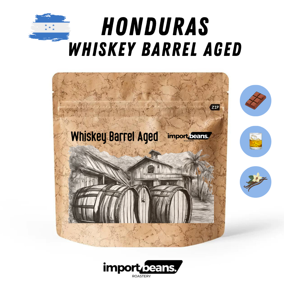 IMport coffee bean เมล็ดกาแฟคั่ว Whiskey Barrel Aged ขนาด 100g