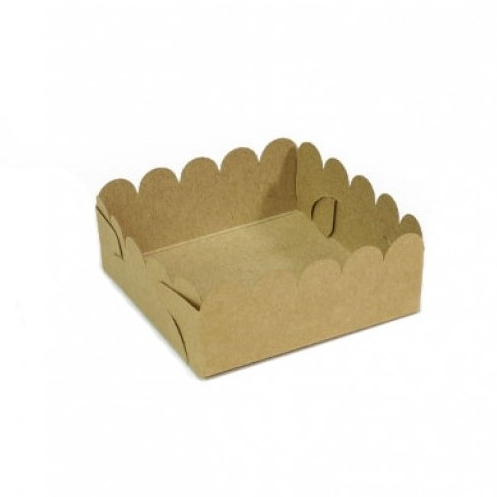 ถาดรองขนมคราฟท์ (BK56-K01)  555 PAPER 3x3 นิ้ว หยกออนไลน์