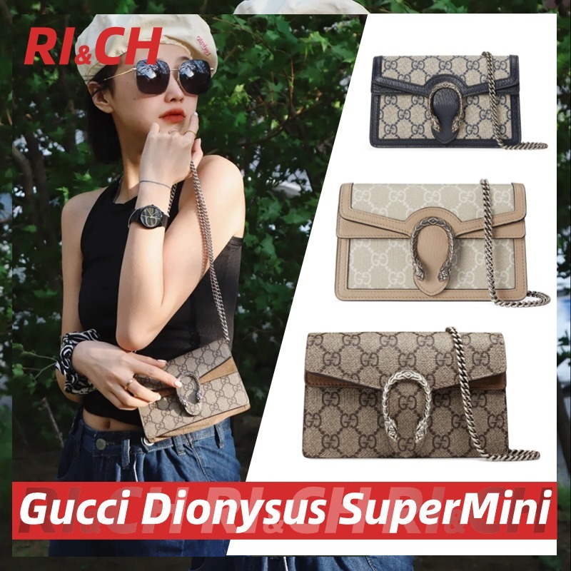 #Rich Gucci ราคาถูกที่สุดใน Shopee แท้💯DIONYSUS GG SUPREME SUPER MINI BAG กระเป๋าสะพายสตรี