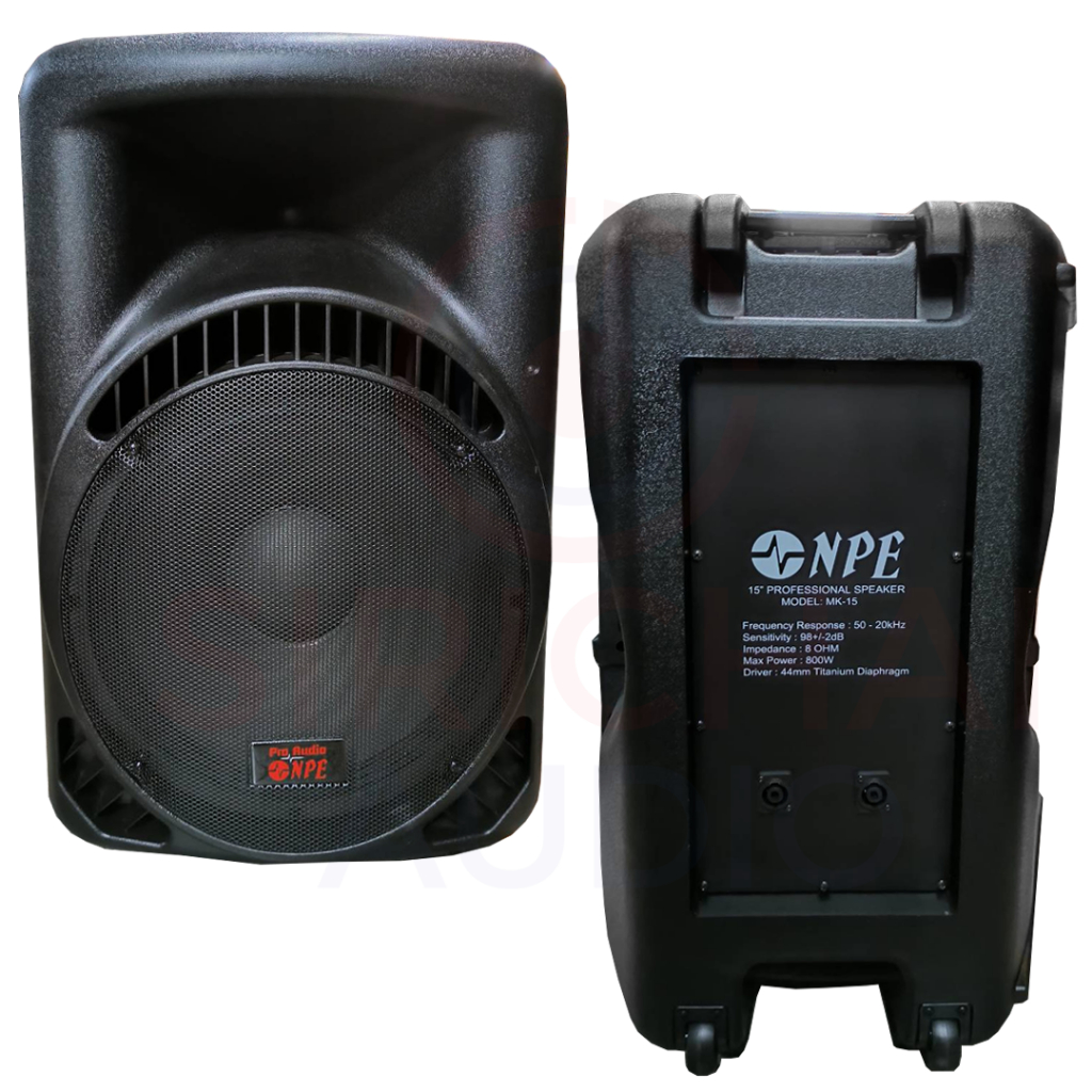 ตู้ลำโพงพลาสติก15นิ้ว NPE รุ่น MK15 เสียง2ทาง 800W