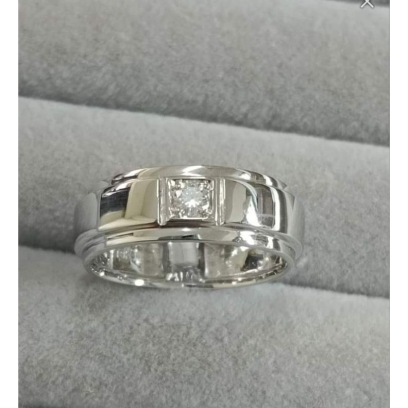 แหวนทองคำขาว18kประดับเพชร
