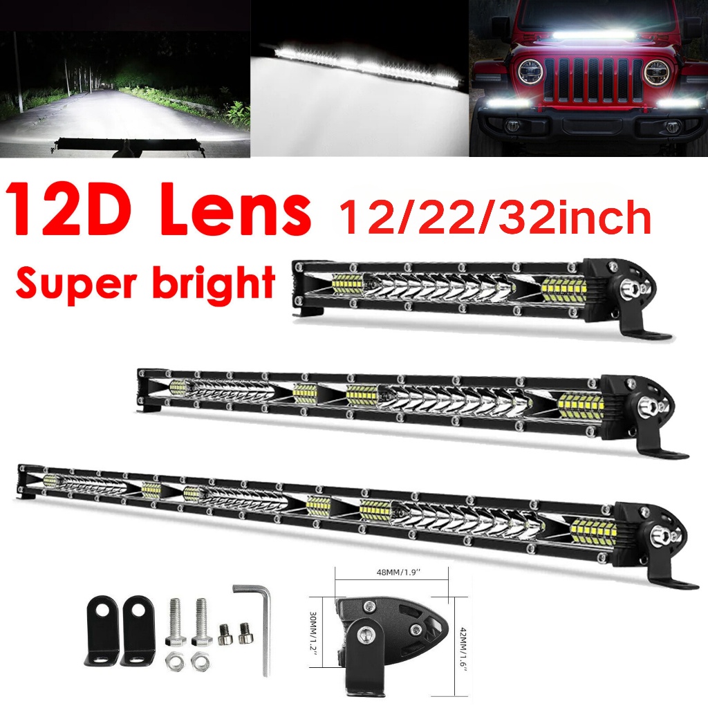 ไฟสปอร์ตไลท์ led 12v/24v ไฟสปอร์ตไลท์ led 12v/24v 12-32นิ้ว SPOT/FLOOD Beam สําหรับรถ Atv เรือ รถแทรกเตอร์