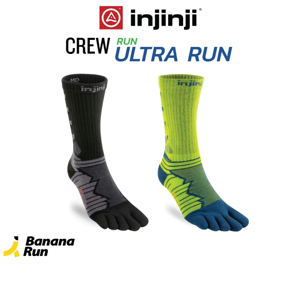 Injinji Ultra Run Crew ถุงเท้าแยกนิ้ว วิ่งถนน ครึ่งแข้ง