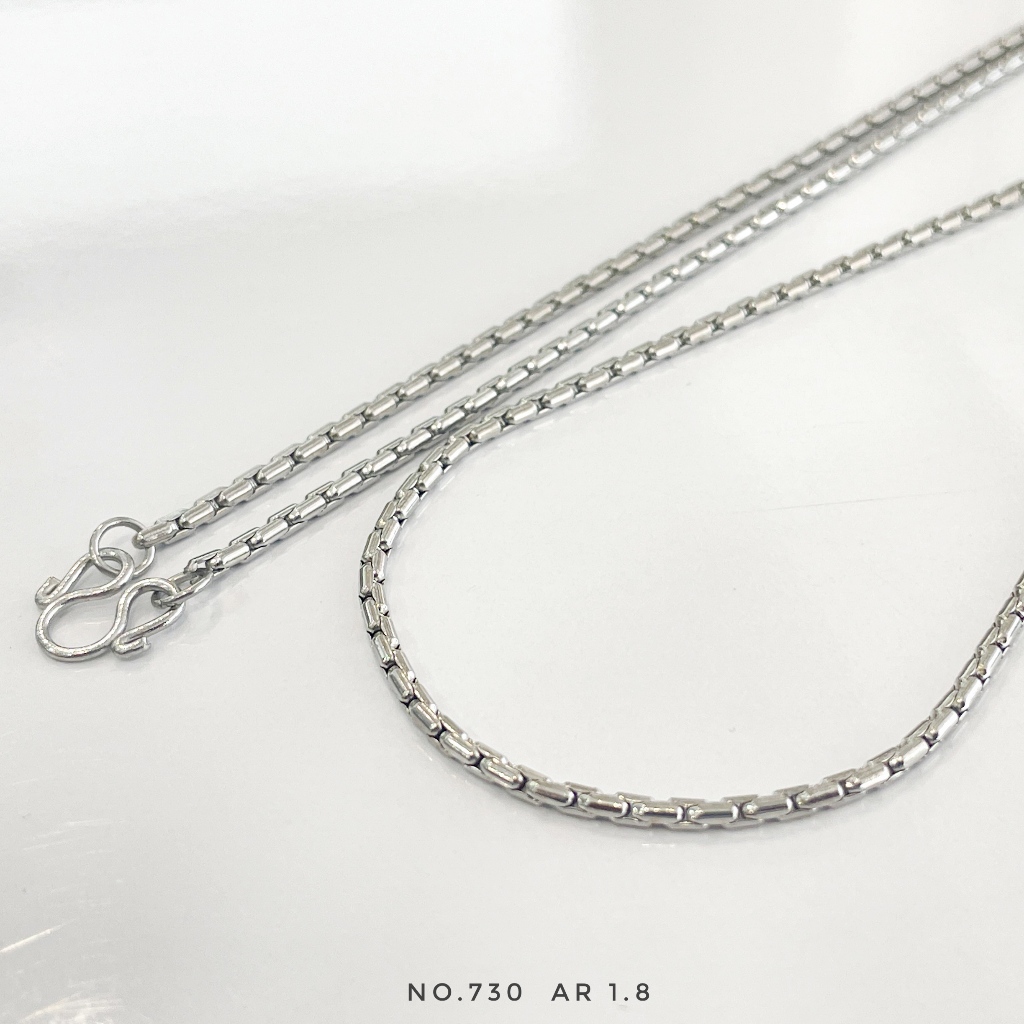 S-730 สร้อยสแตนเลส สร้อยคอสแตนเลสแท้ สร้อยสแตนเลสห้อยพระ ลายAR1.8 18-24นิ้วเลือกความยาวได้