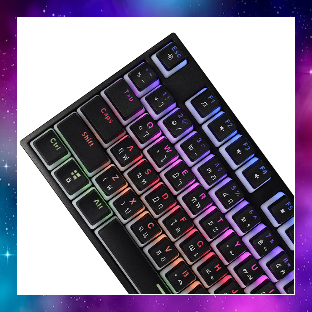 KEYBOARD (คีย์บอร์ด) FANTECH ATOM RGB MK887 (BLACK) (BLUE SWITCH - RGB - EN/TH) ใช้งานปกติ