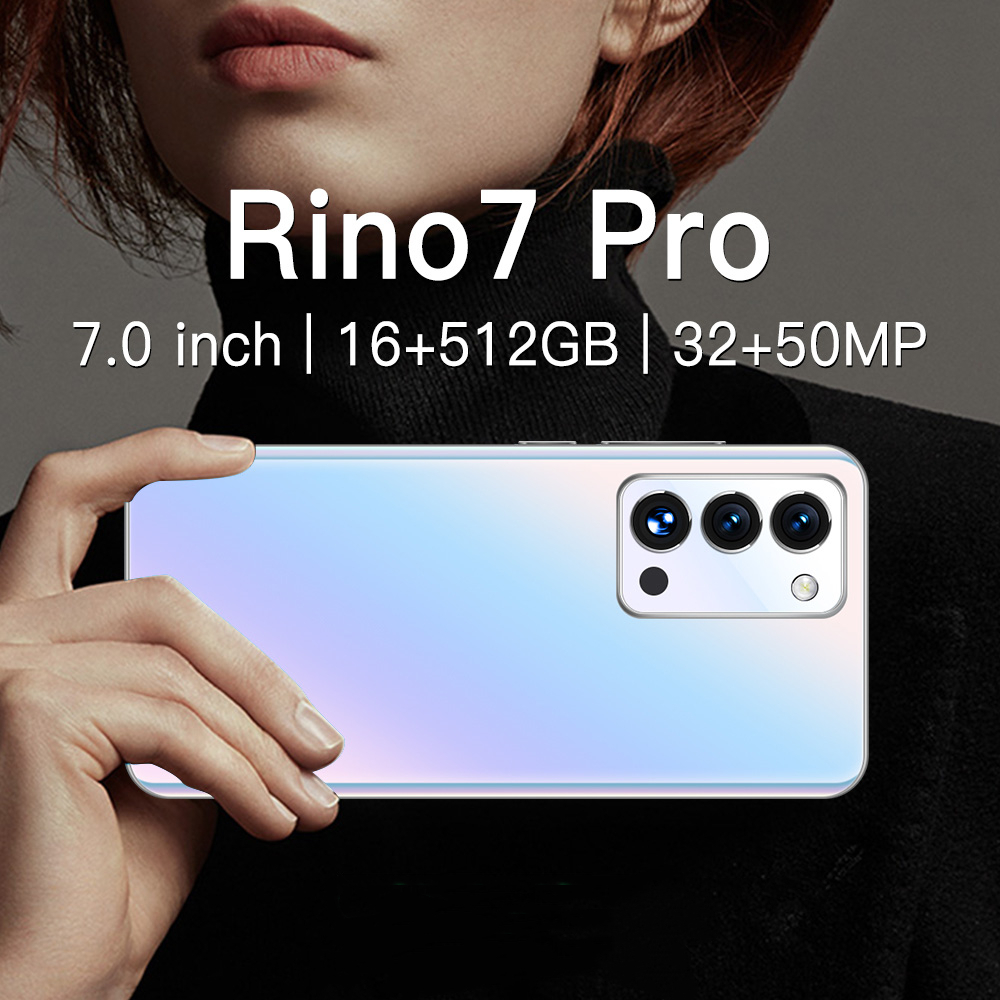 โทรศัพท์มือถือ Rino7 6.7นิ้ว Smartphone 5G โทรศัพท์มือถือราคาถูก แรม16GB รอม512GB