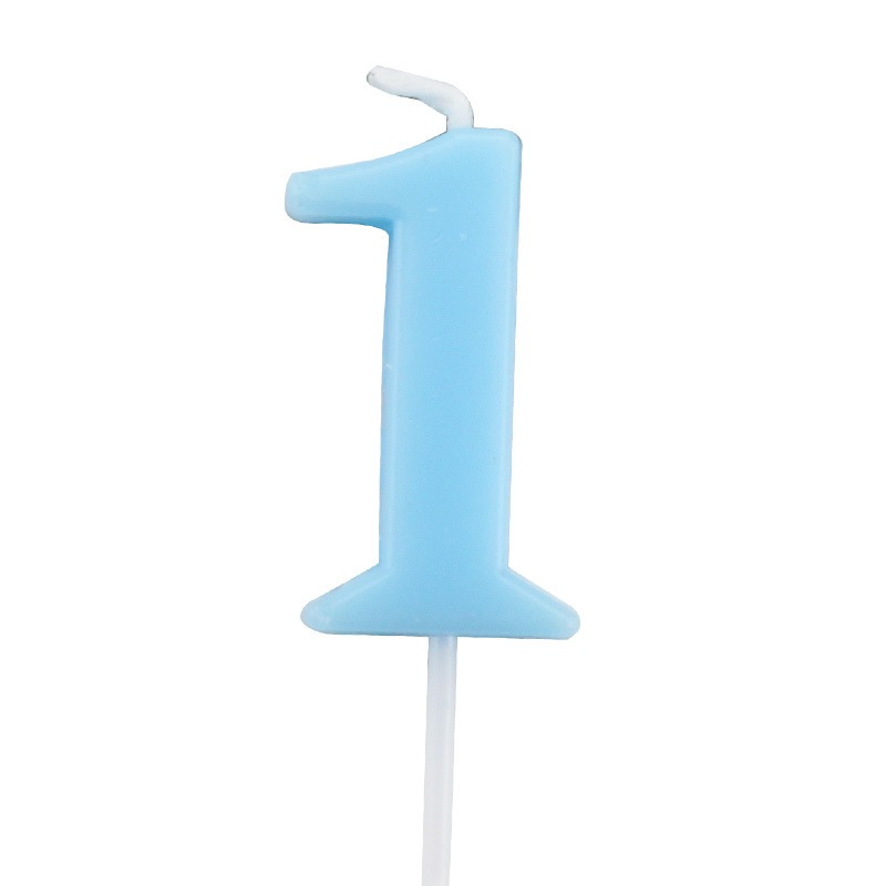 เทียนวันเกิด เทียนตัวเลขสีหวาน 0-9 พร้อมถาดรอง (สุ่มสี) - รูปที่ 5