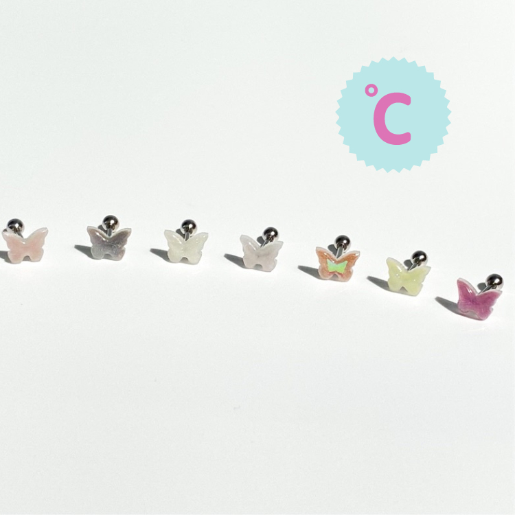 Butterfly stud • จิวหู จิวผีเสื้อ จิวสแตนเลส
