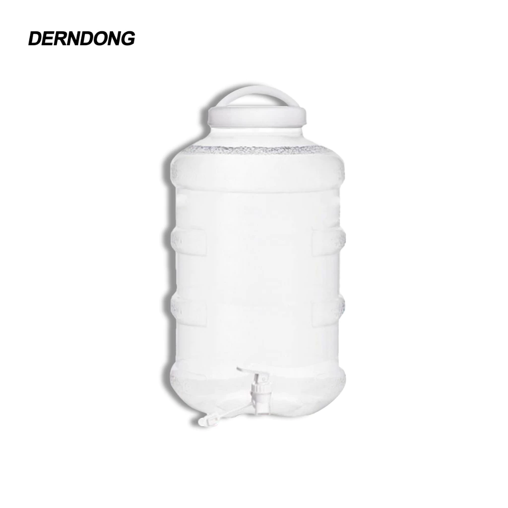 ถังน้ำดื่ม PET สีขาว ใส ขนาด 5 8 12 18.9 ลิตร มีก๊อกพร้อมหูหิ้ว ลาย1