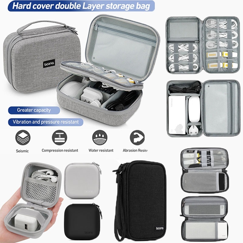 พร้อมส่งค่ะ ( 8 แบบ ) กระเป๋าเคส กล่องเก็บหูฟัง กระเป๋า gadget จัดเก็บสายชาร์จแม็คบุ๊ค หูฟัง USB หัวชาร์จ สายชาร์จ EVA