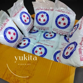(ยกลัง 20ถุง) โซดาไฟเกล็ด ขนาด 800 กรัม ตราดาว ใช้แก้ปัญหาท่อตัน ส้วม ชักโครกภายในบ้าน สลายคราบไขมันอ่างล้างจาน