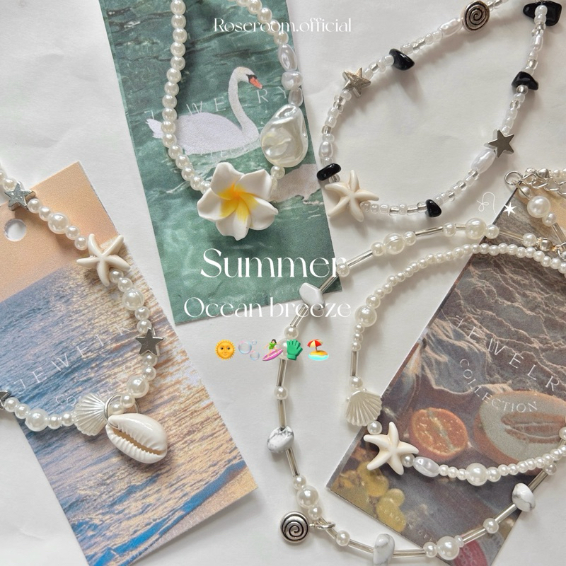 Hot (พร้อมส่ง) summer ocean สร้อยคอลูกปัด ทะเลสดใส