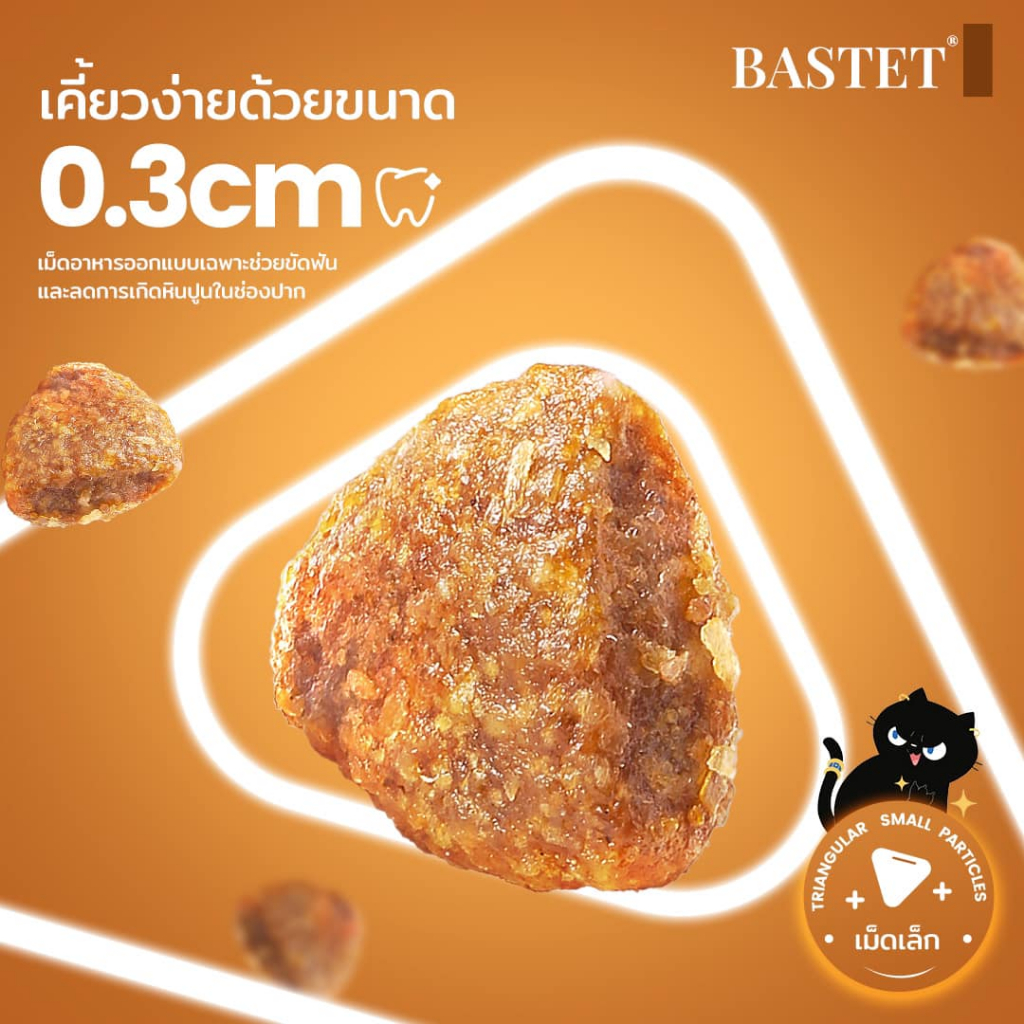 (500g) Bastet อาหารแมว Holistic Grain Free ผสมฟรีดราย 7 ชนิด ขนสวย ตัวแน่น ปรับสมดุลลำไส้