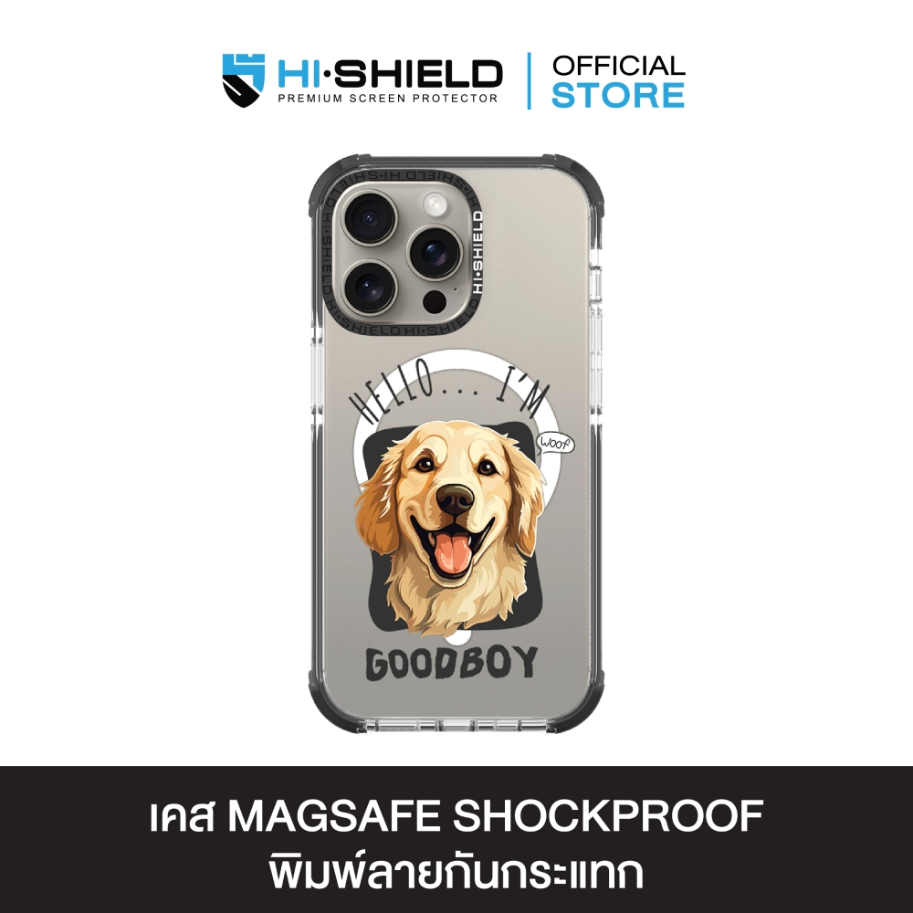 HI-SHIELD Stylish Magsafe Shockproof Case รุ่น Golden Retriever [iPhone 14Pro/Pro Max,15 Pro/Pro Max] - เคสแม่เหล็ก